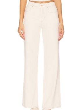Free People Baggy High-Rise Wide-Leg Jeans in Cream